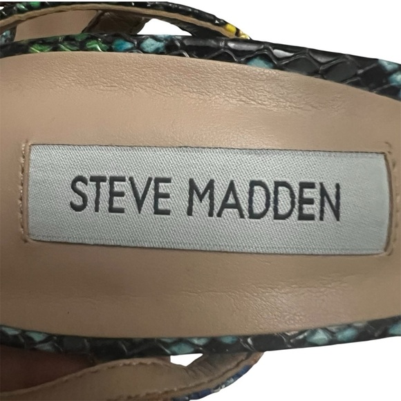 Steve Madden Multicolor Snakeskin 7.5M Pointed Toe Strappy Chic Stiletto Heels - Picture 7 of 10